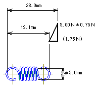 引っ張りバネ図